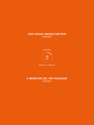 cover image of ZUM WOHLE MEINES MIETERS / a BENEFICIO DEL MIO INQUILINO